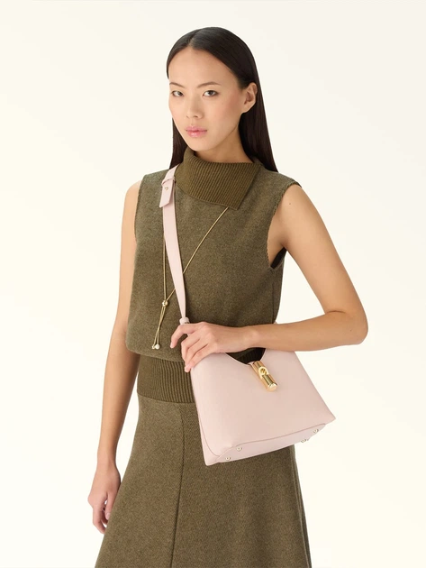 Сумка крос-боді жіноча з натуральної шкіри маленька Furla WB01979BX33534355S1007 Рожева (800070352179) - зображення 2