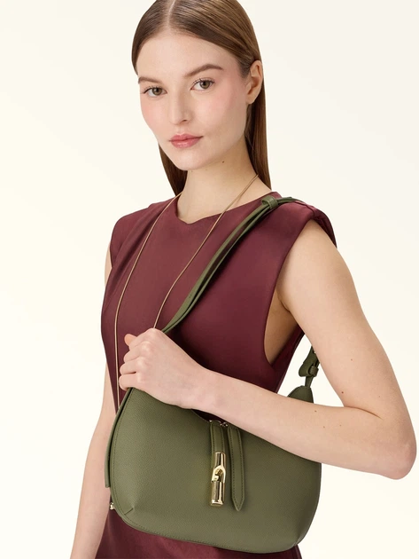 Сумка крос-боді жіноча з натуральної шкіри маленька Furla WB01500BX33534555S1007 Темно-зелена (800070352174) - зображення 3