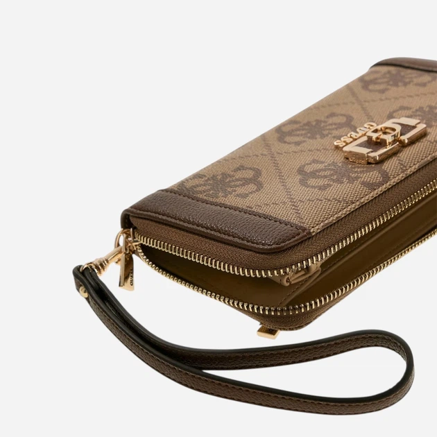 Portfel damski na karty Guess SWOS9901146-LGW Brązowy - obraz 3