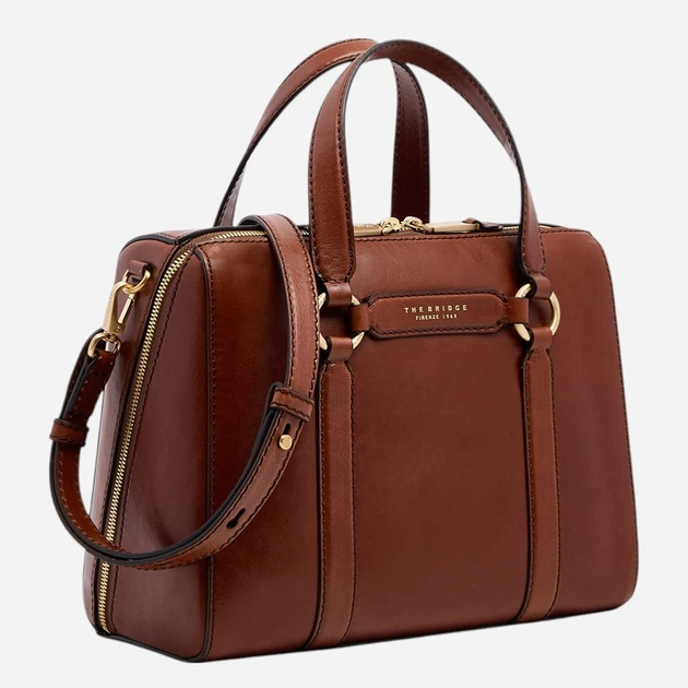 Сумка крос-боді через плече жіноча з натуральної шкіри середня The Bridge 04182601-14 Коричнева (800070354469) - зображення 3