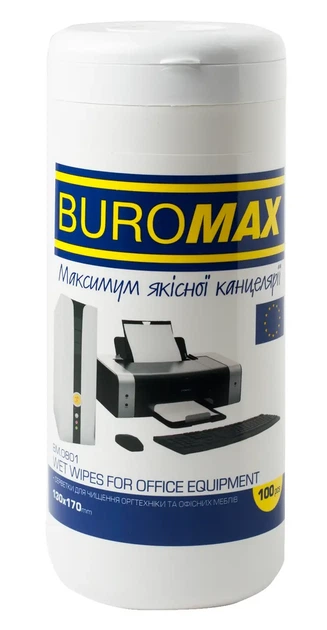 Серветки для чищення Buromax оргтехніки 100шт (BM.0801) - Фото 1 Серветки для чищення Buromax оргтехніки 100шт (BM.0801) - зображення 1