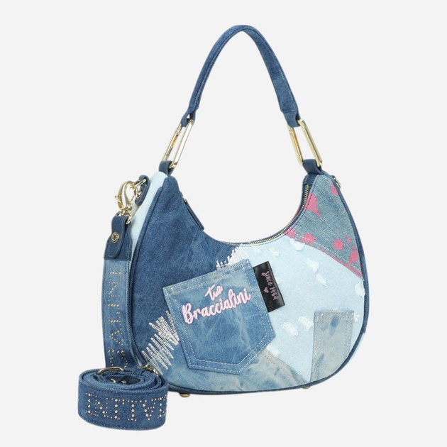 Torebka crossbody damska materiałowa Braccialini B18823-TY-200 Niebieska - obraz 4