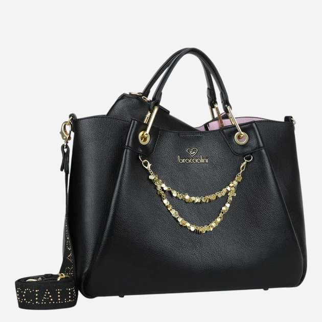 Torebka shopper damska duża Braccialini B18812-YY-100 Czarna - obraz 4
