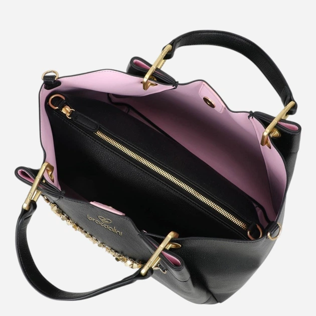 Torebka shopper damska duża Braccialini B18812-YY-100 Czarna - obraz 5