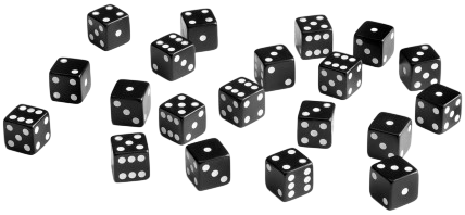 Zestaw kości Q-Workshop Pełna Paka Kości K6 Czarno-białe 20 elementów (5907699498345) - obraz 2