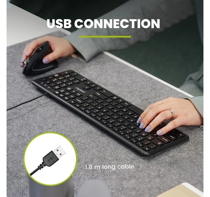 Klawiatura przewodowa Defender Perixx PERIBOARD-210 USB Black (4049571003849) - obraz 2