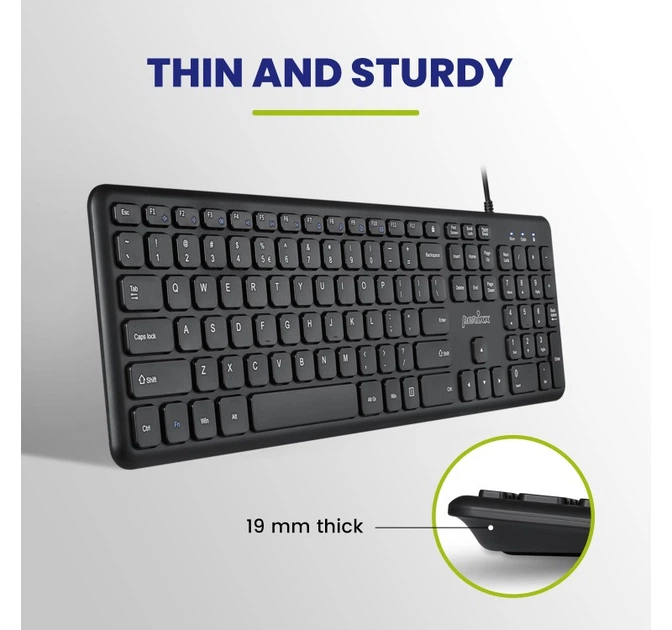 Klawiatura przewodowa Defender Perixx PERIBOARD-210 USB Black (4049571003849) - obraz 5