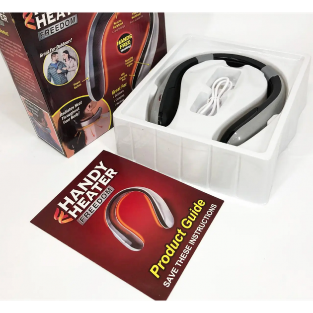 Портативний міні обігрівач для шиї Handy Heater акумуляторний 4 режими нагріву до 6 годин Сірий - зображення 11