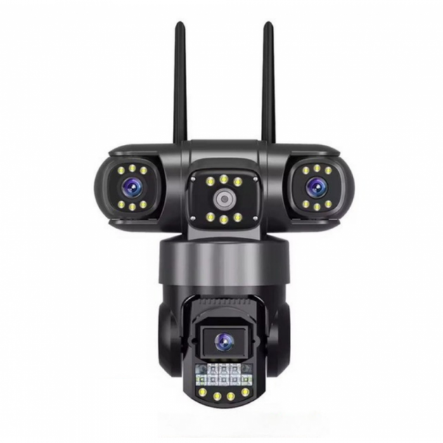 Уличная поворотная IP-камера Nectronix SC-28-4G Камера видеонаблюдения на сим-карте V380PRO три линзы 12MP датчик движения - изображение 2