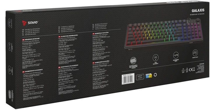 Клавіатура дротова Savio GALAXIS USB Black - зображення 9