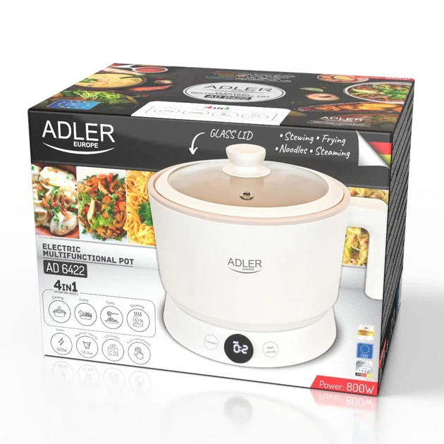 Електрична багатофункціональна каструля Adler AD 6422 LED 4 режими - изображение 14