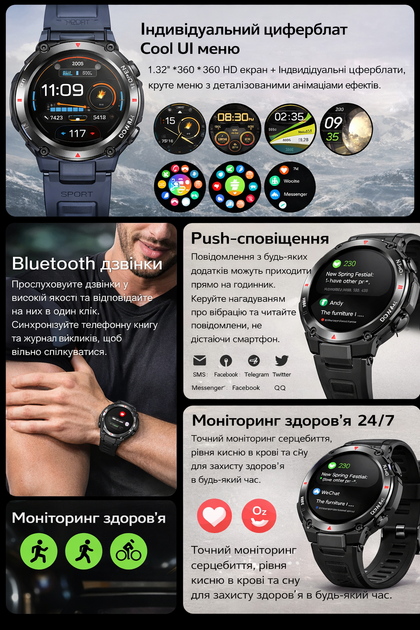 Смарт часы мужские Lemfo G3 Black (звонки, пульсоксиметр, тонометр) - изображение 7