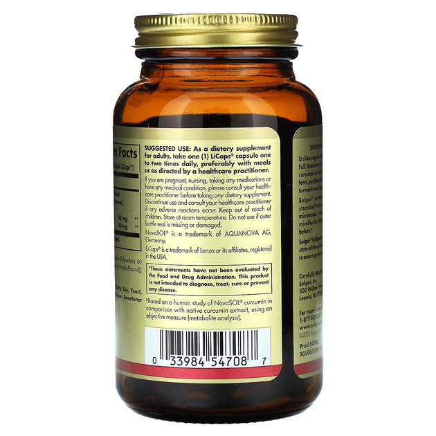 Куркумин SOLGAR "Full Spectrum Curcumin" полного спектра (90 гелевых капсул) - Фото 4 Куркумин SOLGAR "Full Spectrum Curcumin" полного спектра (90 гелевых капсул) - изображение 4