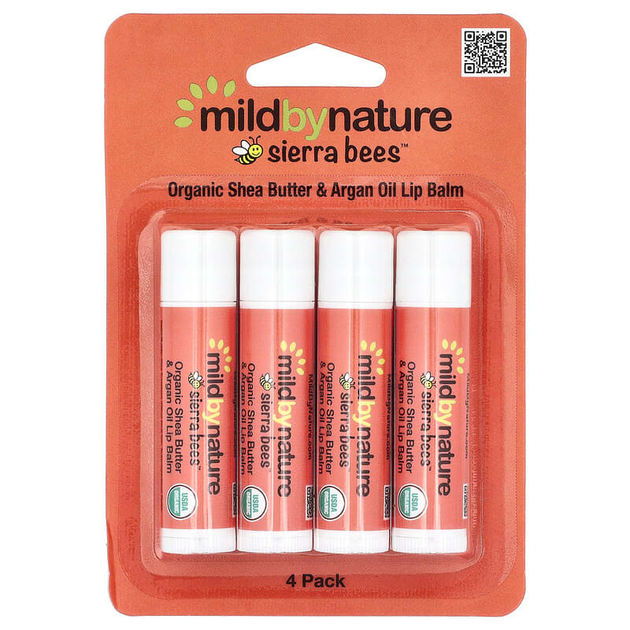 Бальзамы для губ Mild By Nature, Sierra Bees "Organic Lip Balms" масло ши и аргановое масло (4 шт) - изображение 2