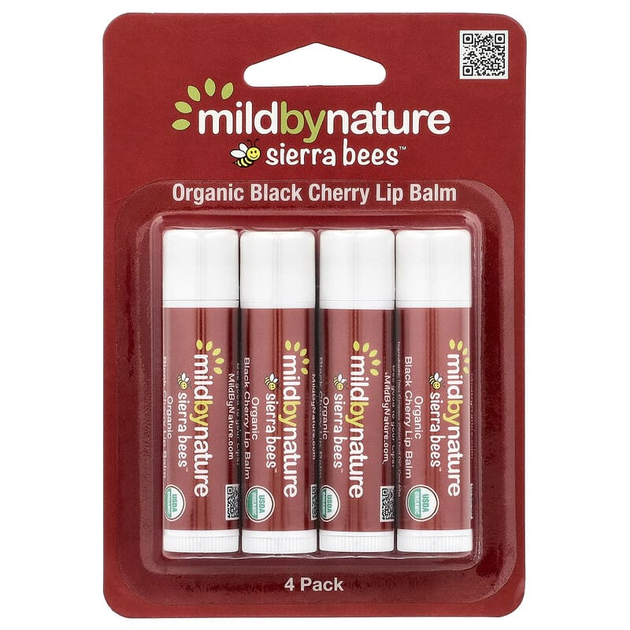 Бальзами для губ Sierra Bees "Organic Lip Balms" зі смаком черешні (4 шт) - зображення 2