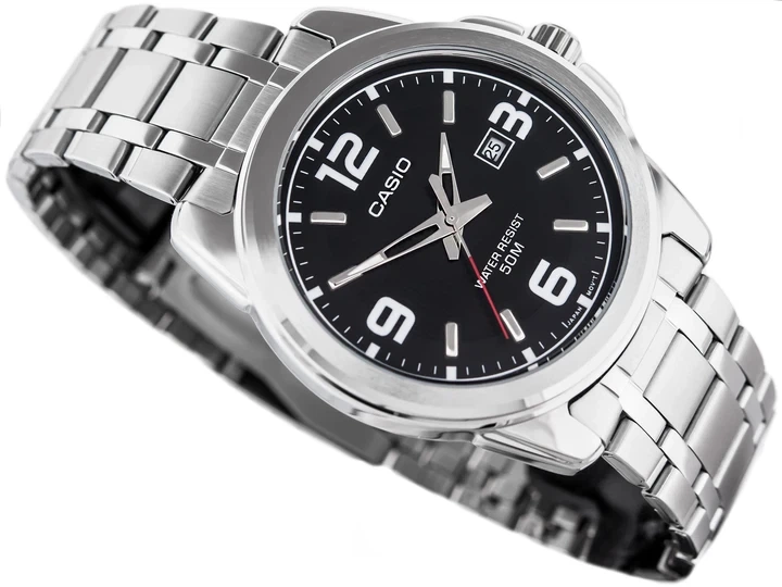 Мужские наручные часы Casio MTP-1314D-1A, кварцевые, стальной браслет, водозащита 50 м - изображение 3