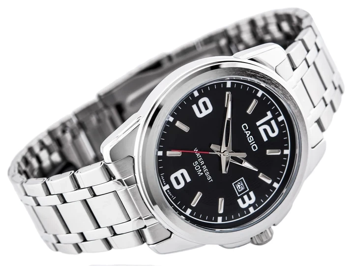 Мужские наручные часы Casio MTP-1314D-1A, кварцевые, стальной браслет, водозащита 50 м - изображение 5