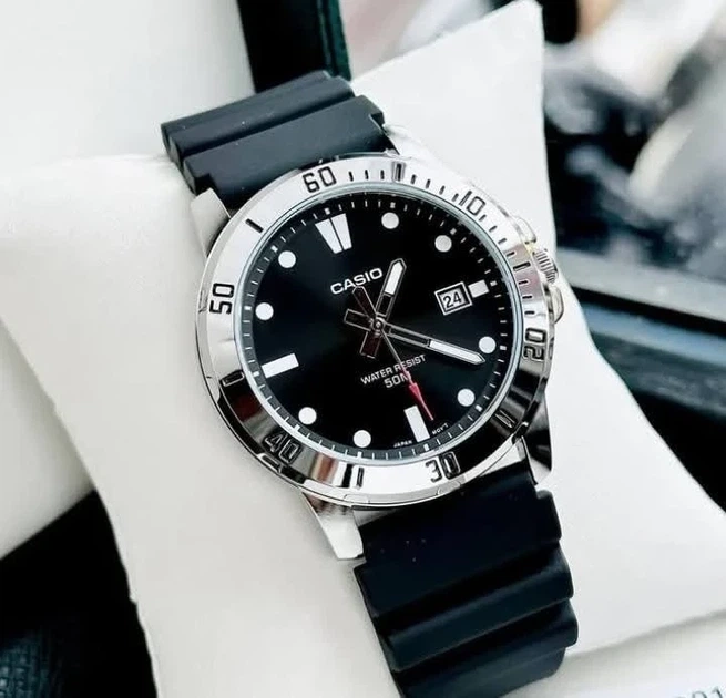 Чоловічий годинник Casio MTP-VD01-1E чорний 50 м - зображення 5