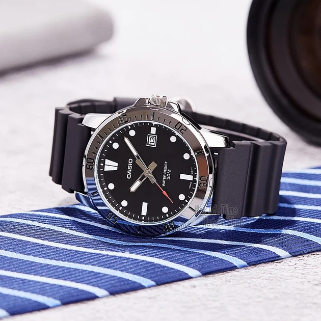 Чоловічий годинник Casio MTP-VD01-1E чорний 50 м - зображення 6