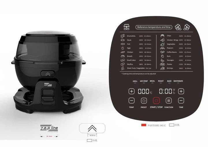 Аерофритюрниця Zepline ZP-140 10 л 4000 Вт, мультипіч з 18 програмами, потужний аерогриль, дегідратор, гриль - изображение 2