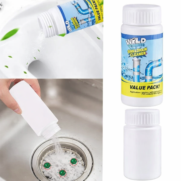 Очисник для труб і раковин WILD Tornado Sink & Drain Cleaner, порошок 100 мл - Фото 2 Очисник для труб і раковин WILD Tornado Sink & Drain Cleaner, порошок 100 мл - изображение 2