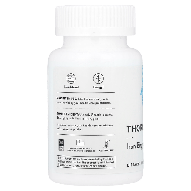 Бисглицинат железа Thorne Research "Iron Bisglycinate" 25 мг (60 капсул) - Фото 3 Бисглицинат железа Thorne Research "Iron Bisglycinate" 25 мг (60 капсул) - изображение 3