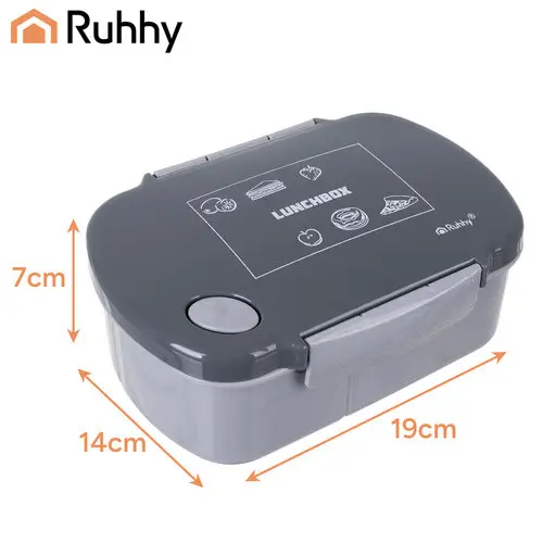 Ланчбокс Ruhhy 26169 800 мл с паровым клапаном, герметичный, BPA Free, серый - изображение 3