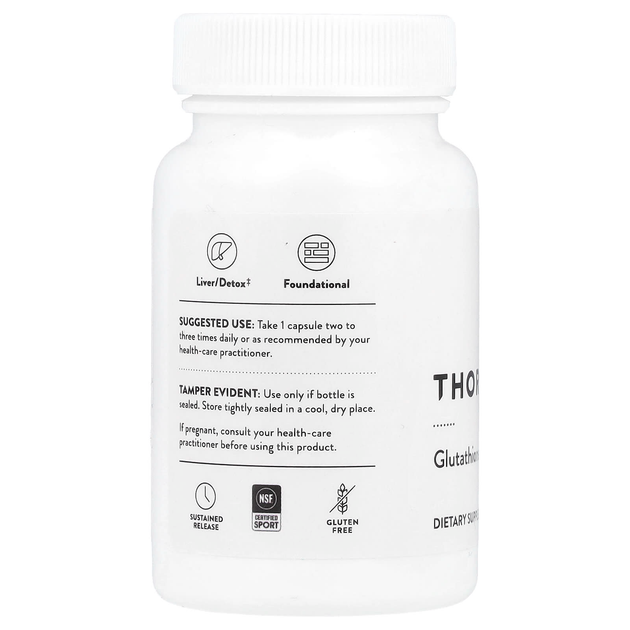 Глутатион Thorne Research "Glutathione-SR" замедленного высвобождения, 175 мг (60 капсул) - изображение 3