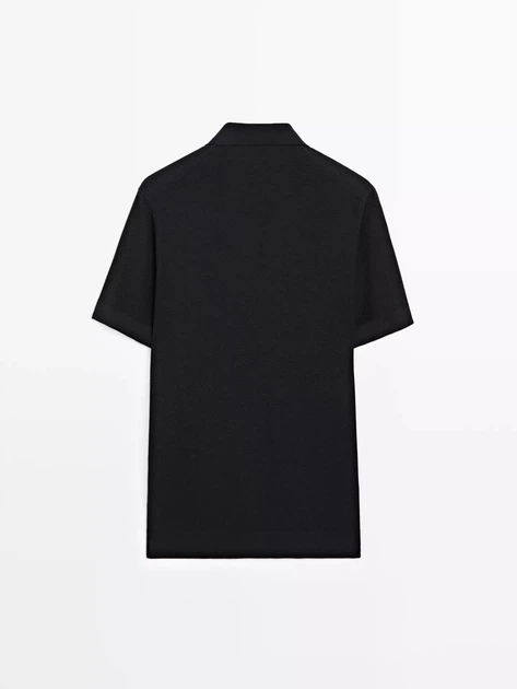Поло мужское Massimo Dutti knit cotton L темно-синий - изображение 8