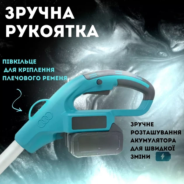 Набір безщіткова акумуляторна коса для трави з 2 АКБ 48v. Газонокосарка і насадки у комплекті - Фото 7 Набір безщіткова акумуляторна коса для трави з 2 АКБ 48v. Газонокосарка і насадки у комплекті - зображення 7