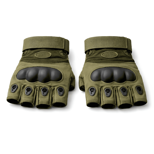 Тактичні рукавички безпальцеві з захистом кісточок Olive Tactical Pro - Фото 4 Тактичні рукавички безпальцеві з захистом кісточок Olive Tactical Pro - зображення 4