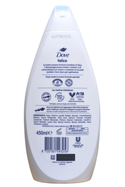 Гель-крем для ванни та душу зволожуючий DOVE bs talco 450 мл. - зображення 2