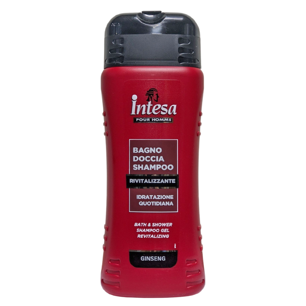 Шампунь-гель для душу INTESA Pour Homme Bath & Shower Shampoo Gineseng з екстрактом женьшені, 500 мл