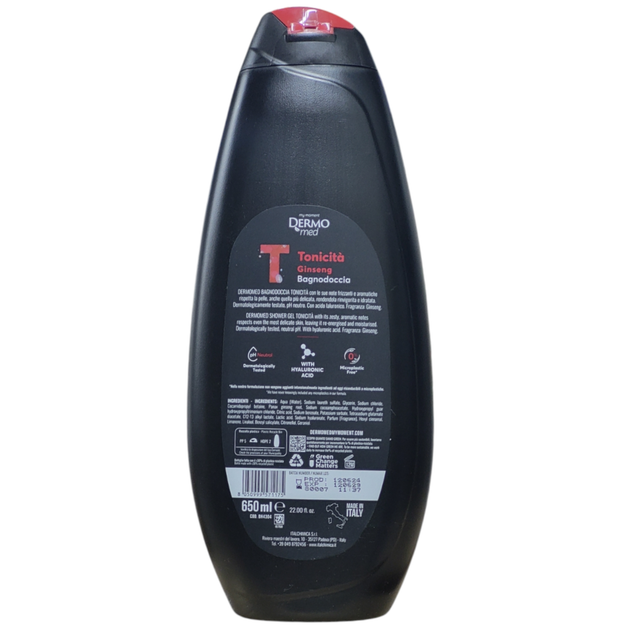 Гель для ванни та душу DERMOMED bagno ml 650 uomo tonicita ginseng - зображення 2
