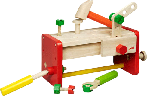 Ігровий набір Goki Дерев'яна скринька з інструментами 2 в 1 (4013594588713) - зображення 3