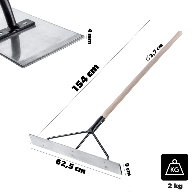 Listwa zgarniająca Kadax Berga do betonu aluminiowa z trzonkiem (5906638300862) - obraz 3