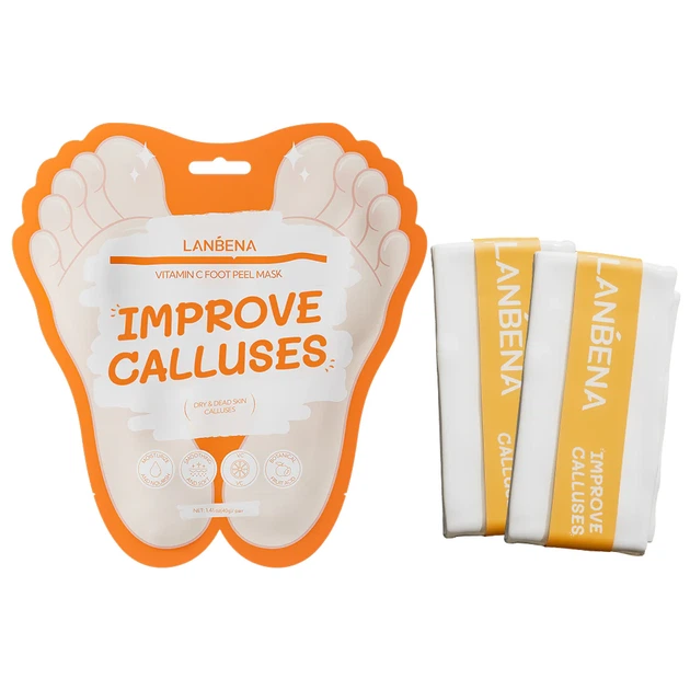 Пілінг-маска-шкарпетки для ніг LANBENA Vitamin C Foot Peel Mask з вітаміном C для відлущення, освітлення та пом’якшення стоп, 1 пара - Фото 1 Пілінг-маска-шкарпетки для ніг LANBENA Vitamin C Foot Peel Mask з вітаміном C для відлущення, освітлення та пом’якшення стоп, 1 пара - зображення 1