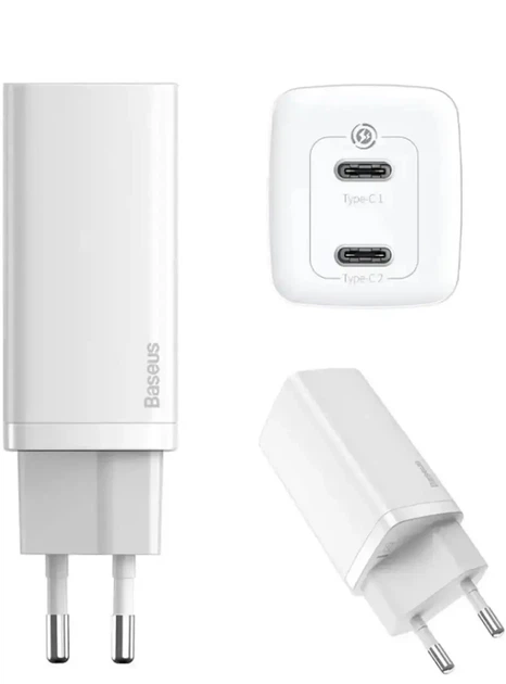 Зарядное Устройство Baseus GaN2 Lite 65W (2Type-C) white - изображение 2