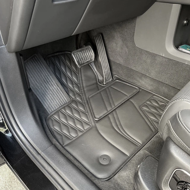 Коврики в салон Inliner Wave Style для Li Auto L9 '24- 3 ряда из экокожи черные (комплект) - изображение 9