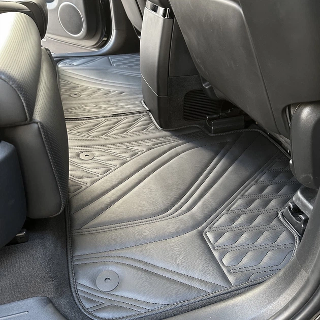 Коврики в салон Inliner Wave Style для Li Auto L9 '24- 3 ряда из экокожи черные (комплект) - изображение 13