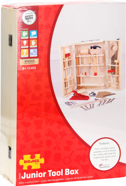 Ігровий набір Bigjigs Скринька з інструментами 28 шт. (691621034101) - зображення 2