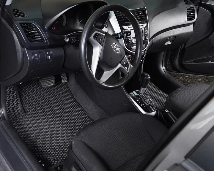 Килимки в салон Kinetic для Hyundai Accent USA '11-17 EVA-полімерні чорні (комплект) - зображення 7
