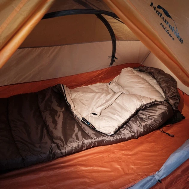 Спальник з капюшоном Naturehike U350 NH20MSD07, (1°C), правий, коричневий - зображення 11