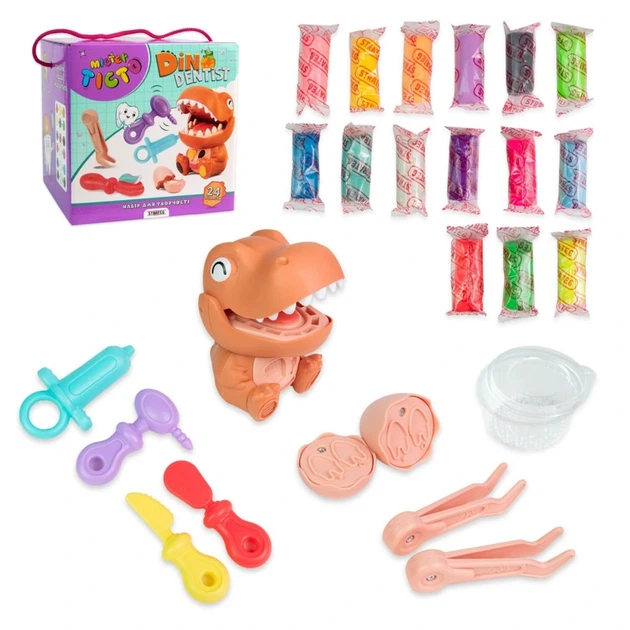 Дитячий набір для творчості "Містер тісто Dino Dentist" 41020, 24 предмети - Фото 1 Дитячий набір для творчості "Містер тісто Dino Dentist" 41020, 24 предмети - изображение 1