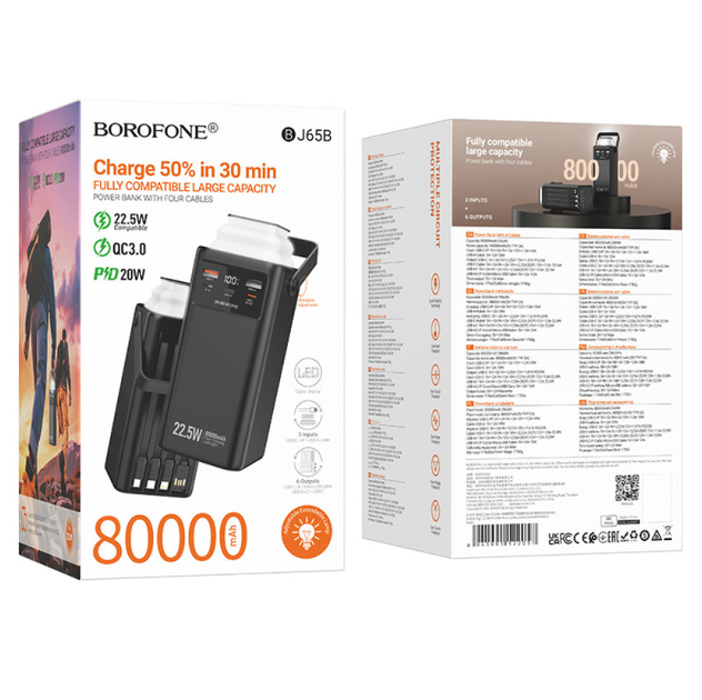 Повербанк Borofone BJ65B Velocity 80000mAh - зображення 4