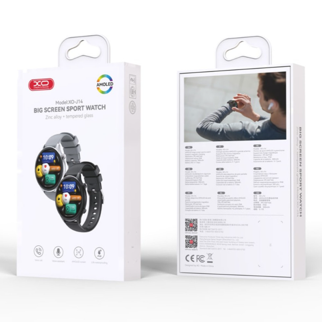 Smart Watch XO J14 Round AMOLED 1.75 inch black - зображення 4