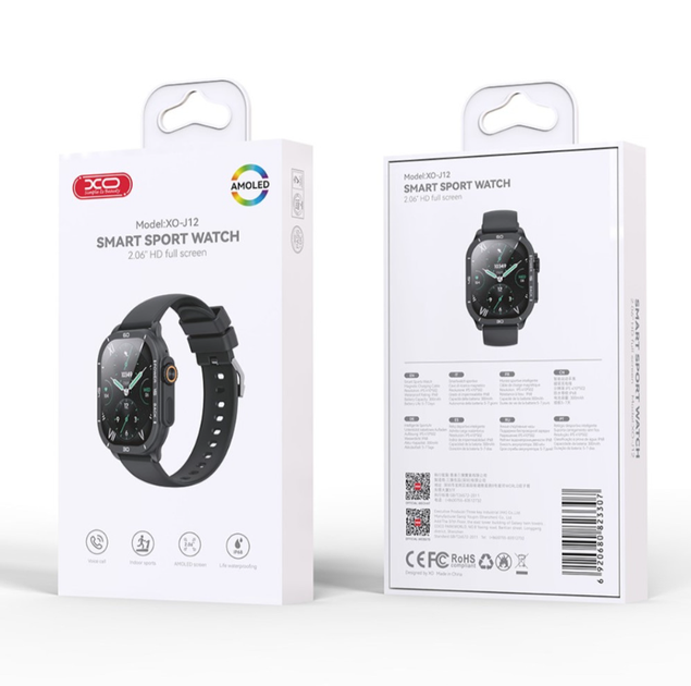 Smart Watch XO J12 AMOLED Sports black - изображение 5