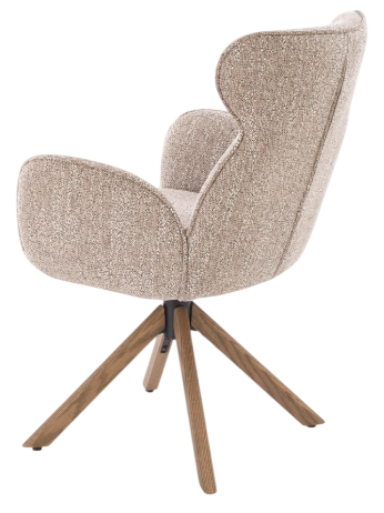 Krzesło do kuchni i salonu Halmar V-CH-K/585-KR-C.BEŻOWY/J.ORZECH Obrotowe Beżowe Jasny orzech (5905248136571) - obraz 2