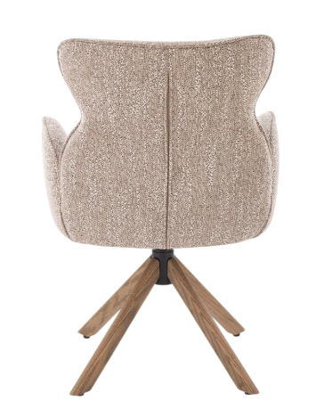 Krzesło do kuchni i salonu Halmar V-CH-K/585-KR-C.BEŻOWY/J.ORZECH Obrotowe Beżowe Jasny orzech (5905248136571) - obraz 3