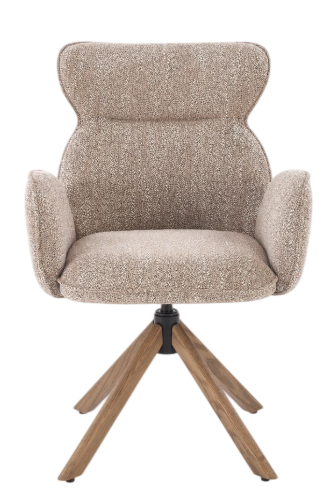 Krzesło do kuchni i salonu Halmar V-CH-K/585-KR-C.BEŻOWY/J.ORZECH Obrotowe Beżowe Jasny orzech (5905248136571) - obraz 4